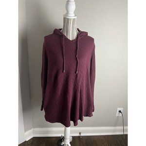 PURE JILL XL Pullover 100% Cotton Cozy,Warm,Relax,Loungewear,Burgundy W-Pockets